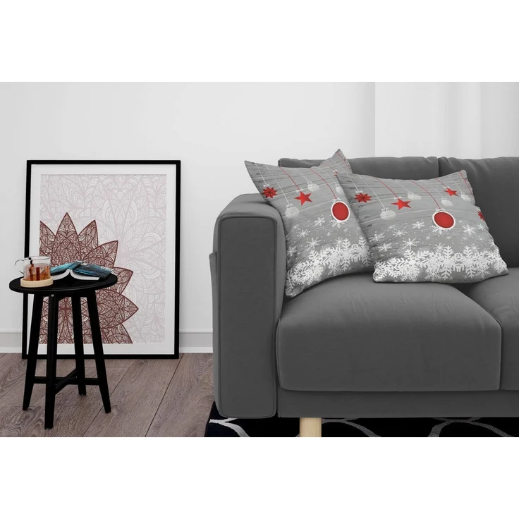 Abakuhaus Kissenbezüge Modern Accent Doppelseitiger Digitaldruck, (2 Stück), Weihnachten Sterne-Flitter Schnee – Bild 3