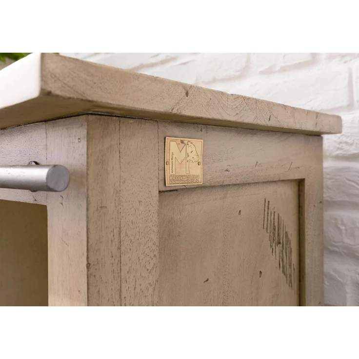 Schrank Mango 90x45x150 whitewash lackiert RAILWAY #313 – Bild 5