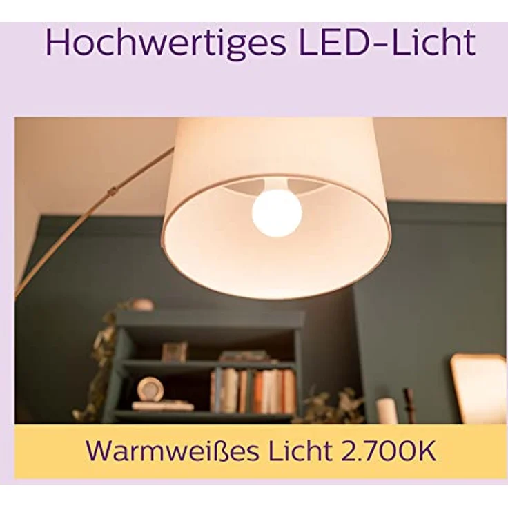 Philips Classic LED E27 Lampe, 40W, matt, warmweiß, nicht dimmbar, 6er Pack – Bild 5