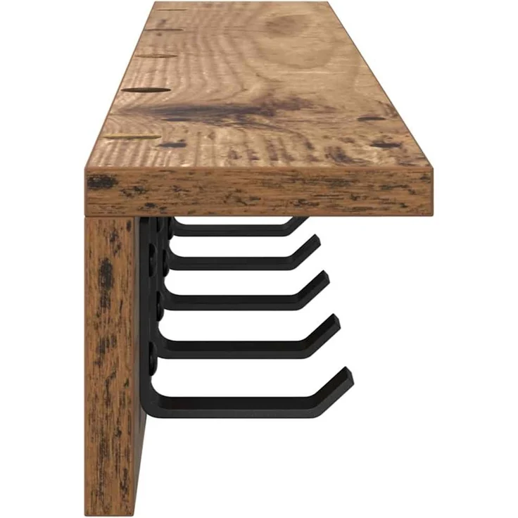 vidaXL Wandmontierter nachttisch Altholz 80 x 10,5 x 10,5 cm 874369 – Bild 6