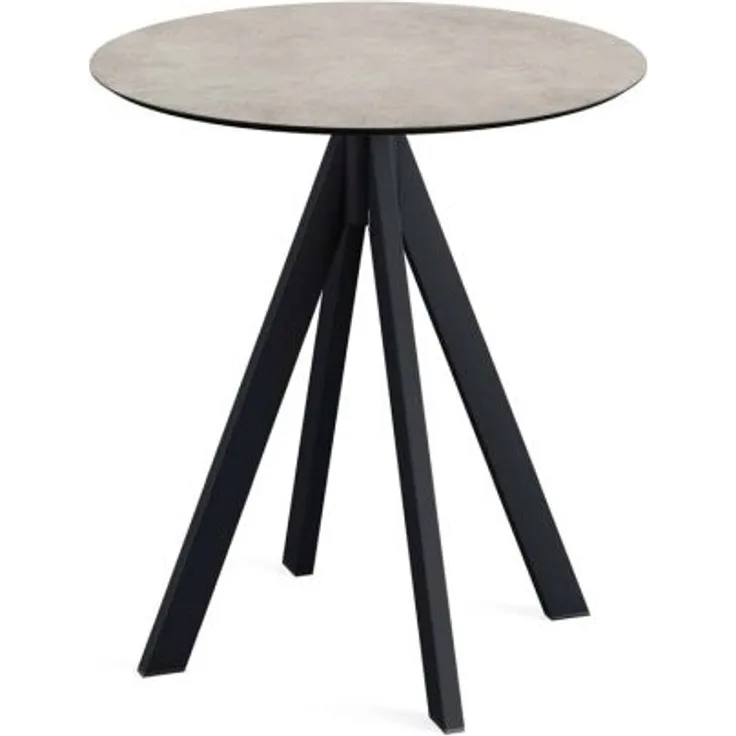 Infinity Terrassentisch Schwarz gestell + Moonstone HPL Ø70 cm
