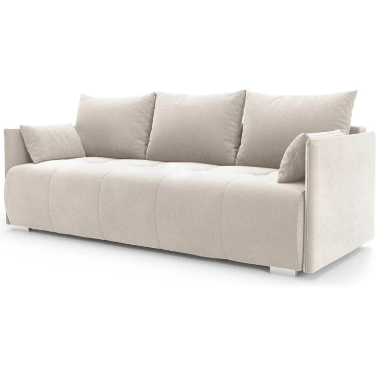 Wohnero24 NESSA Sofa mit Schlaffunktion 191x142 cm – Schlafsofa Creme 3-Sitzer mit Bettkasten – Bild 3