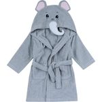 Chicco Bademantel aus weichem Schaumstoff, in Form von süßem Elefant, bunt und lustig, mit zwei bequemen Taschen und praktischem Gürtel, 24 Monate+, grau