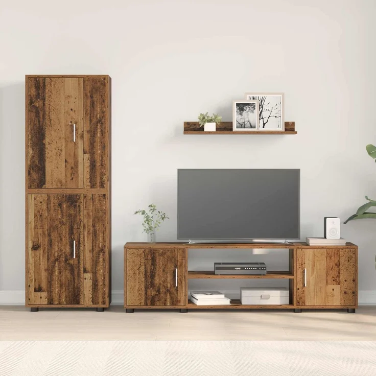vidaXL TV-Schrankset 140 x 40 x 33 cm Altholz 3397902 – Bild 4