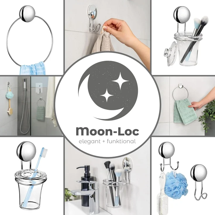 bremermann Wattestäbchenspender Badserie Moon-Loc Wattestäbchenhalter mit Deckel – Bild 8