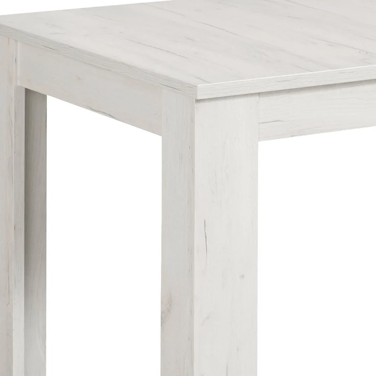 Set Esstisch mit 4 Stühlen, Cord Polsterstühle Grau, Küchentisch Modern Holz Shabby Weiß, Esszimmertisch Massiv, 160x90 cm – Bild 8