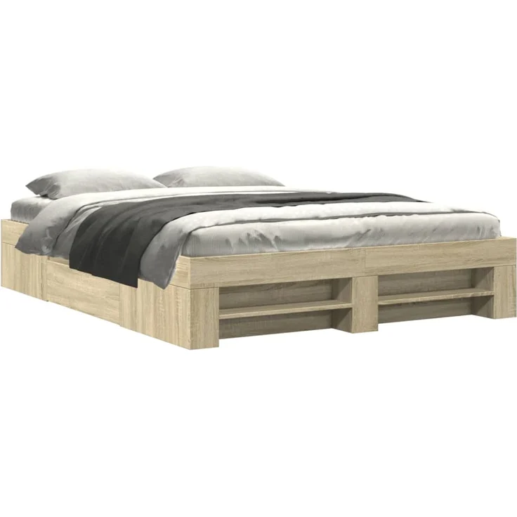 vidaXL Bettgestell ohne Matratze Sonoma-Eiche 160x200 cm Holzwerkstoff 3295459 – Bild 2