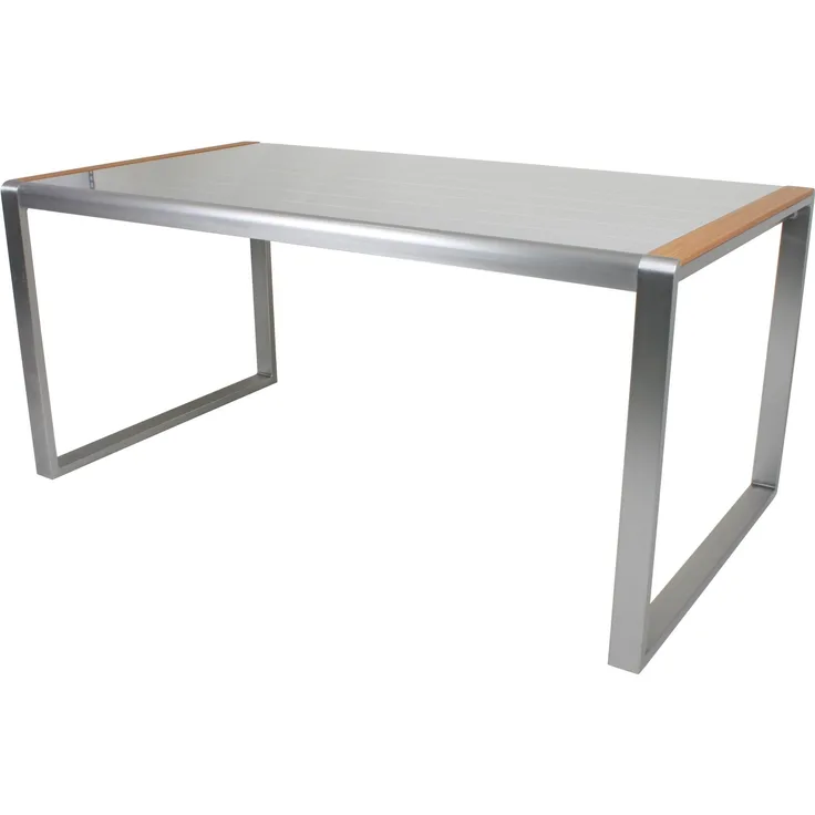 Garden Pleasure 'Ava' Gartentisch, rechteckig, Aluminium grau, 160 x 74 x 90 cm