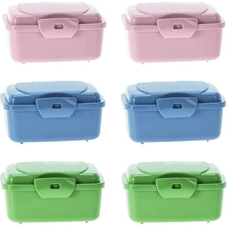 HAC24 Lunchbox Mini Snackbox Aufbewahrungsdose Küche Obst Gemüse Vesperdose, Kunststoff, (6-tlg), 350 ml mit Klick Verschluss