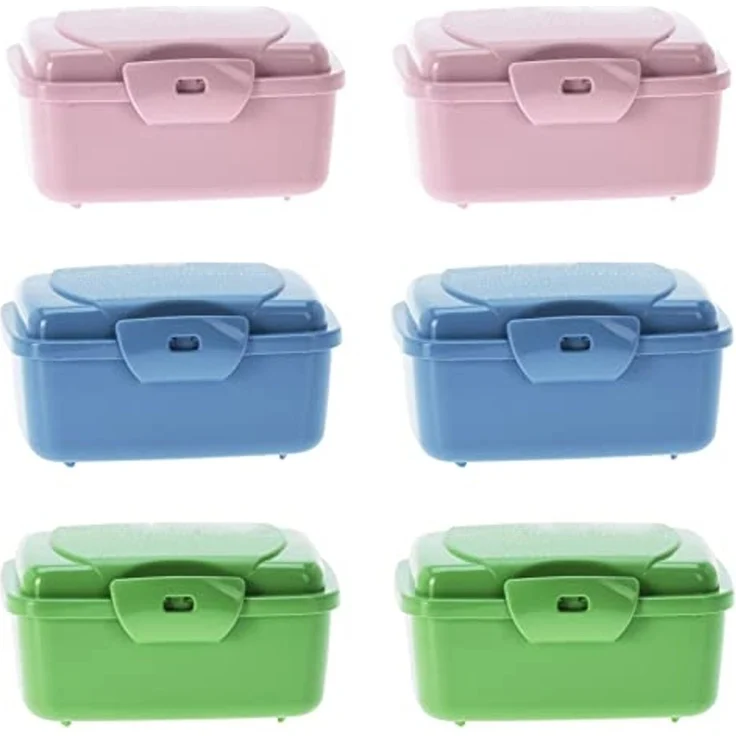 HAC24 Lunchbox Mini Snackbox Aufbewahrungsdose Küche Obst Gemüse Vesperdose, Kunststoff, (6-tlg), 350 ml mit Klick Verschluss – Bild 1