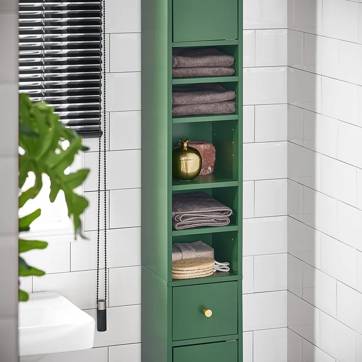 SoBuy BZR34-SY Schmale Kommode, MDF, Lackiert, Dunkelgrün, 20 x 180 x 20 cm – Bild 6