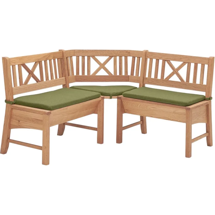 Eckbank Deborah aus Massivholz 135 x 135 x 87 Küchenbank massiv Buche lackiert/Grün 12147-135135-grün
