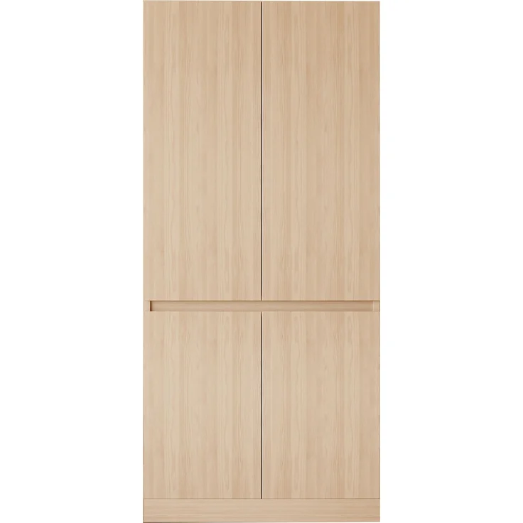 CHICFURN Kleiderschrank 70x170x40 cm aus Holz mit Doppeltüren – Stauraum auf zwei Ebenen Naturholz – Bild 7