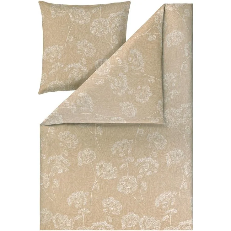 Estella Interlock Jersey Bettwäsche Anja 6345-180 sand Blumen 135x200