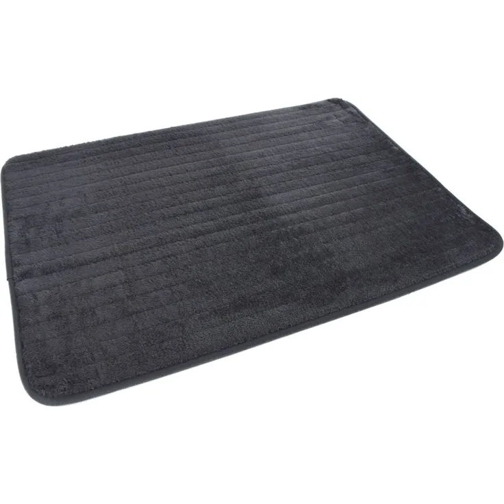 Badematte Microfaser 50x70 cm mit rutschhemmender Rückseite in 3 Farben anthrazit