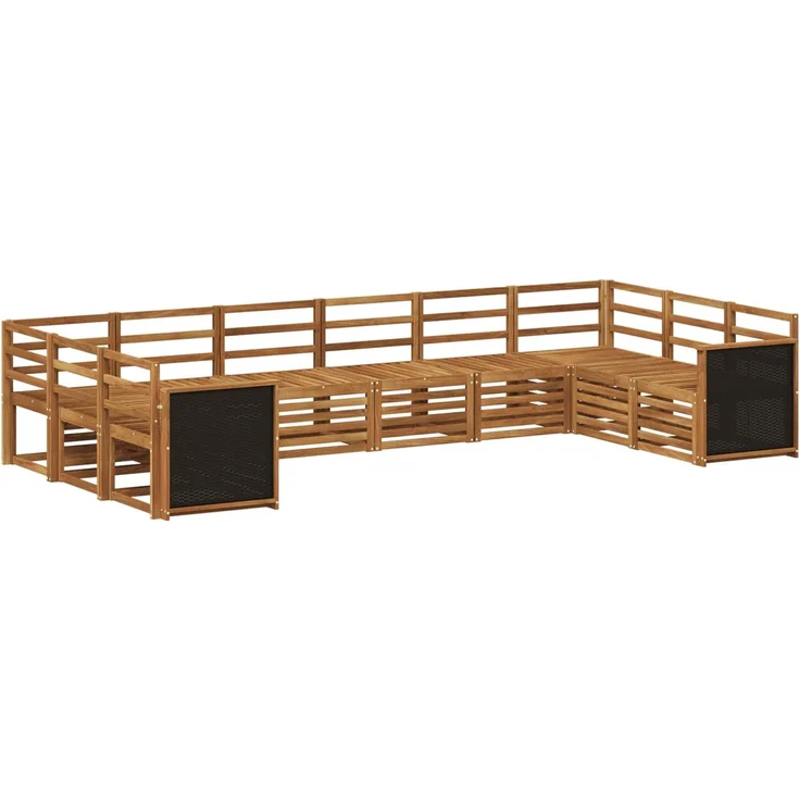 vidaXL Outdoor-Sofagarnitur 10 stk. 10-Sitzer Natur Massivholz Akazie 3384880 – Bild 2