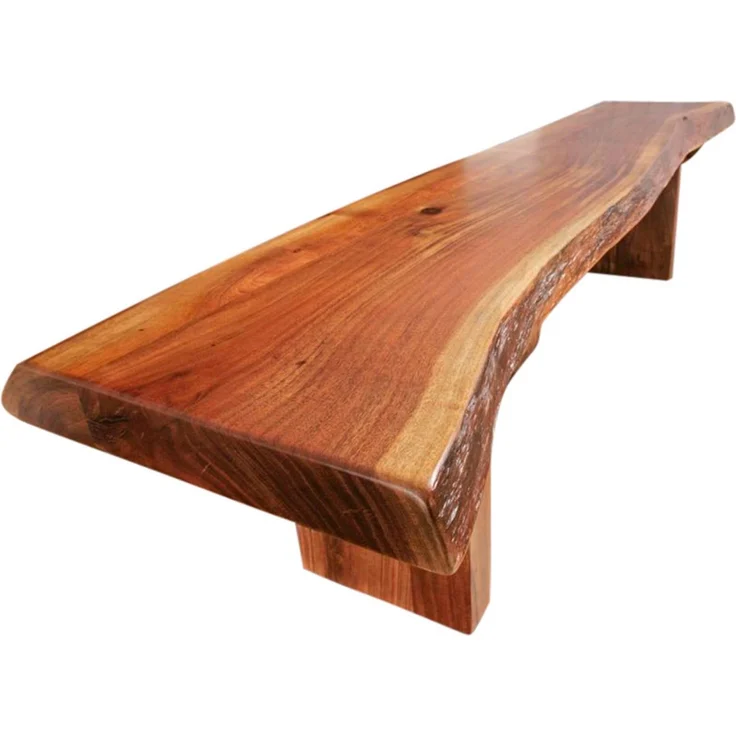 Baumbank Akazie 155x38x45 walnuss lackiert FREEFORM #106 – Bild 1