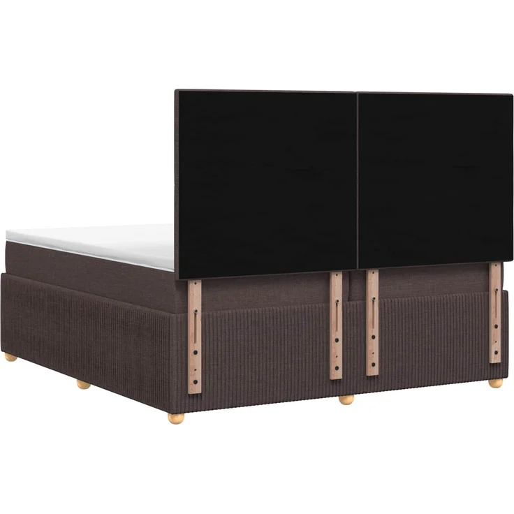 vidaXL Boxspringbett mit Matratze Dunkelbraun 200x200 cm Stoff 3454476 – Bild 8