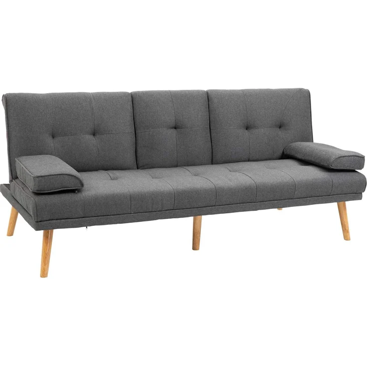 DESVIAE Schlafsofa mit klappbarem Tisch, 181x78x77 cm, Polyester, Dunkelgrau – Bild 2
