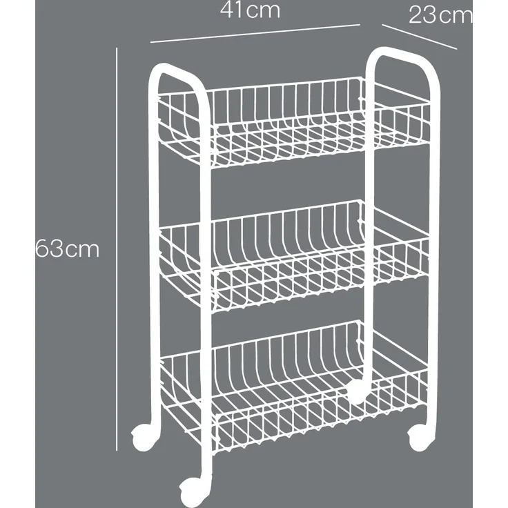 METALTEX 340633014 SIENA Allzweckwagen mit 3 Etagen / Rollregal, Höhe 63 cm – Bild 4