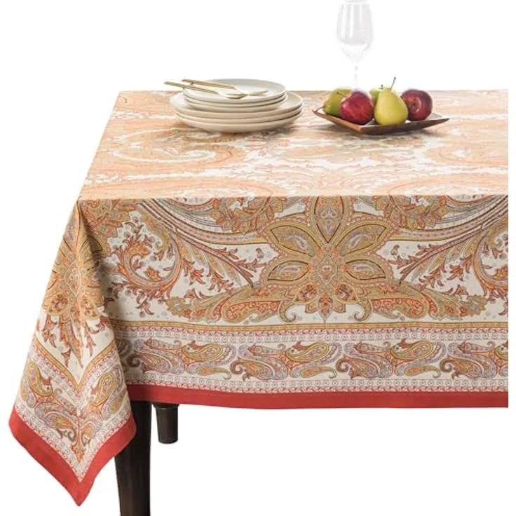 Maison d' Hermine Tischdecke aus 100% Baumwolle mit Paisleymuster, für Küche, Esszimmer, Dekoration, Partys, Hochzeiten, Erntedankfest, Weihnachten (rechteckig, 152x308 cm)