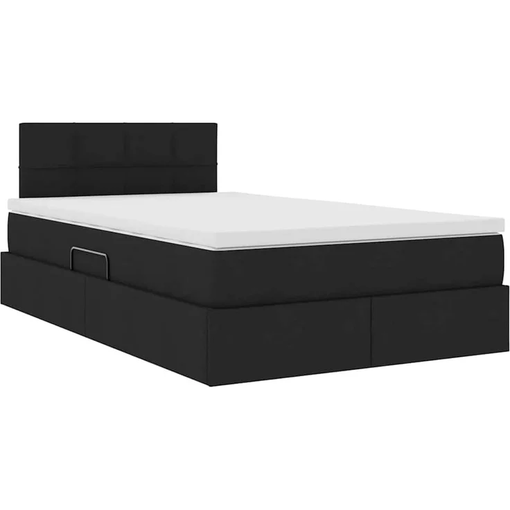 vidaXL LED-Speicherbett mit Matratze Schwarz 120 x 200 cm Stoff 3371138 – Bild 6