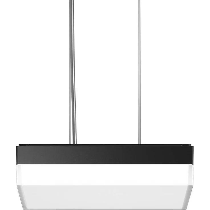 RZB Flat Slim+ P DALI, quadratische LED-Pendelleuchte 30x30cm, 22W, anthrazit/matt, zweistufig einstellbar, IP40, IK07