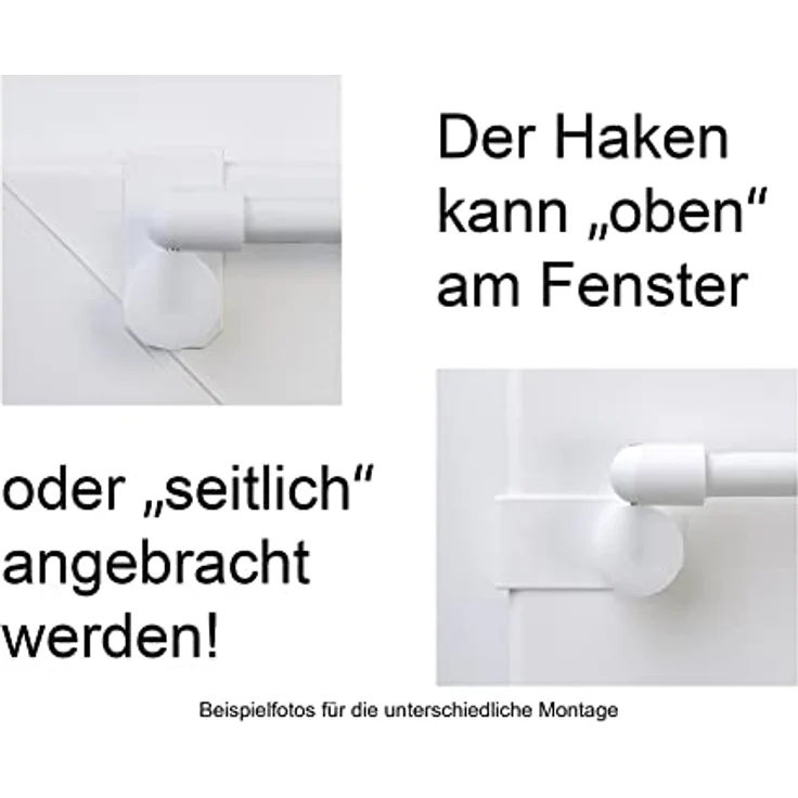 dekondo Gardinenstange Eleganz, ausziehbar, Fensterhaken klemmbar, nickel matt, inkl. Fensterhaken für einen Klemmbereich von 15-20 mm – Bild 8