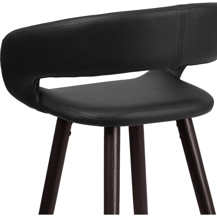 Flash Furniture Brynn Series Barhocker aus Cappuccino-Holz, 73 cm, Schwarz, Vinyl, 2 Stück – Bild 8