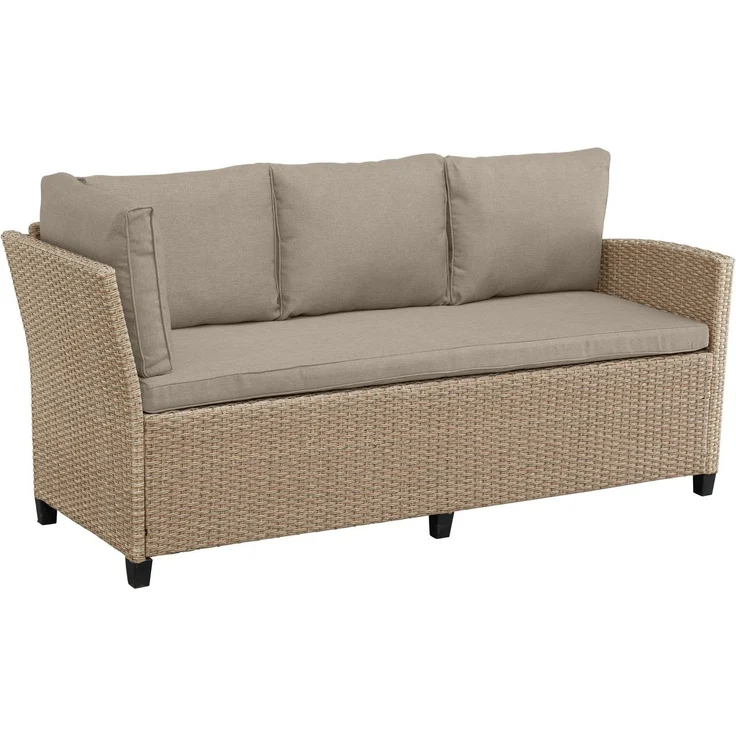 KONIFERA Gartenlounge-Set Rotterdam, (Set, 20-tlg, 3x 3er Sofa, 2x Hocker, 1x Tisch 120x82x67cm, inkl. Auflagen), Polyrattan, Stahl, Tischplatte aus Nonwood – Bild 3