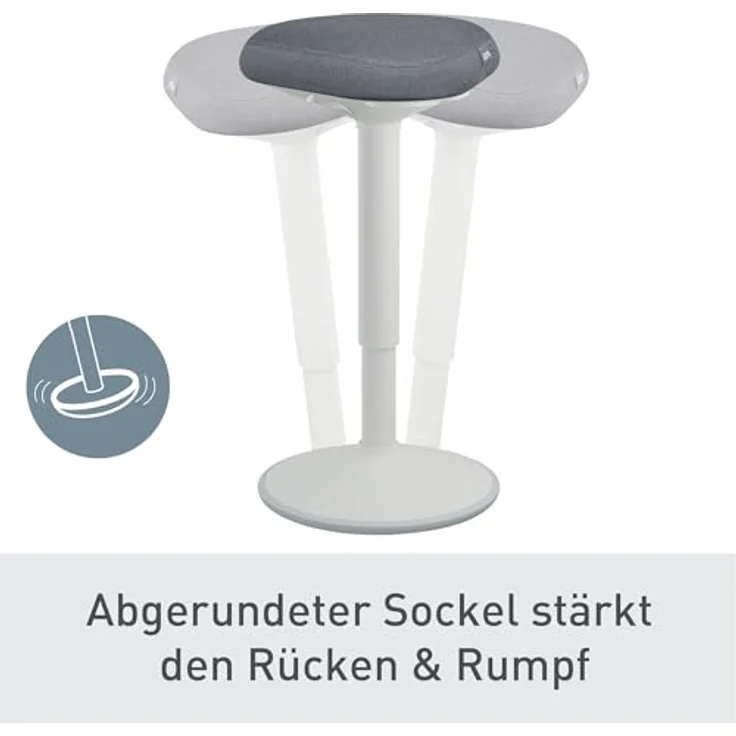 Leitz Ergo Set Active Stehhocker mit Dual Density Foam Komfortsitz + Multi-Winkel-Laptopständer, Hocker höhenverstellbar von 57 bis 82 cm, Für bis zu 110 kg, 65450085 + 64240001 – Bild 7