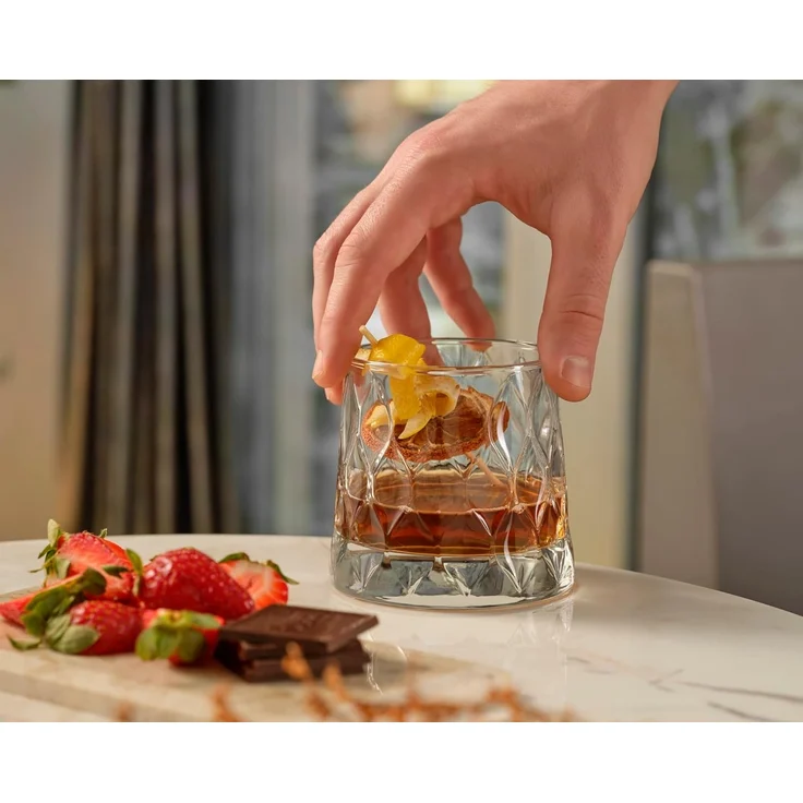 Pasabahce Whiskyglas Pasabahce 420194 Leafy Trinkgläser Whiskyglas Saftglas 4er Set 300cc – Bild 5