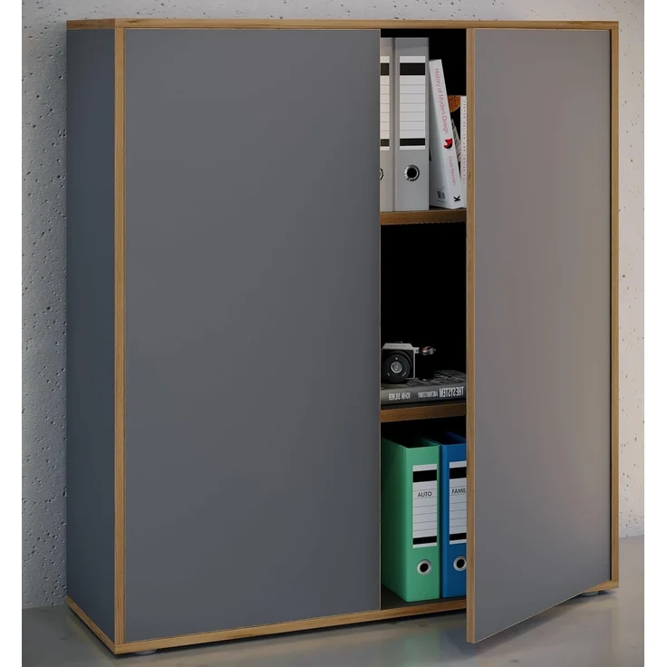 VCM Büroschrank Salia 920790 Anthrazit H. 110 x B. 100 x T. 33 cm – Bild 2