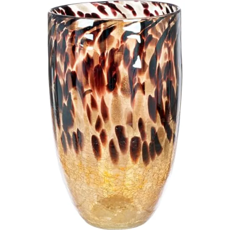 GILDE große Glasvase, handgefertigte Deko Standvase in Marmoroptik, Höhe 29 cm für Pampasgras, Äste und Blumen - ideal für Herbstdeko und Geschenke