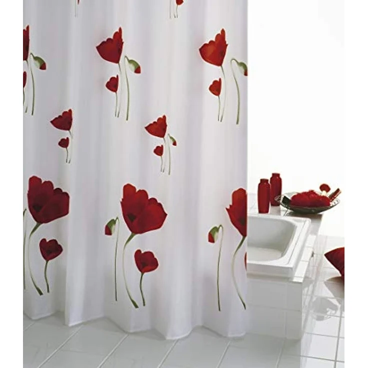 Ridder Duschvorhang Mohn rot Breite 180 cm – Bild 2