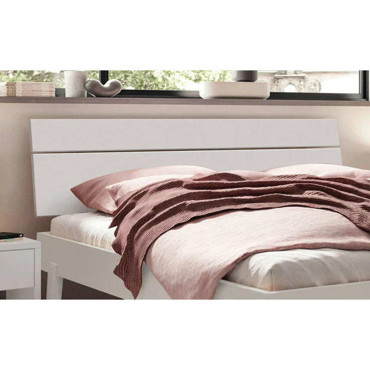 Hasena Bett Imperia Weiß mit konischen Holzfüßen 160x210 cm, Fußhöhe 20 cm MDF weiss deckend – Trento – Bild 3