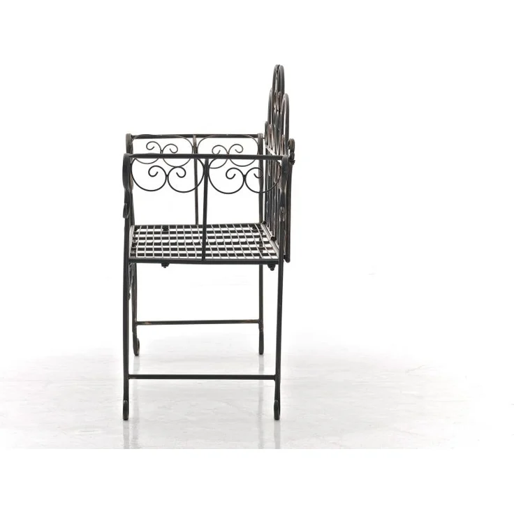 Gartenbank LENAR - Metall Bronze 128x46x94 cm | Metallbank Garten 2 Seitzer Bank Terrasse Vintage Antik Gartenbank – Bild 3