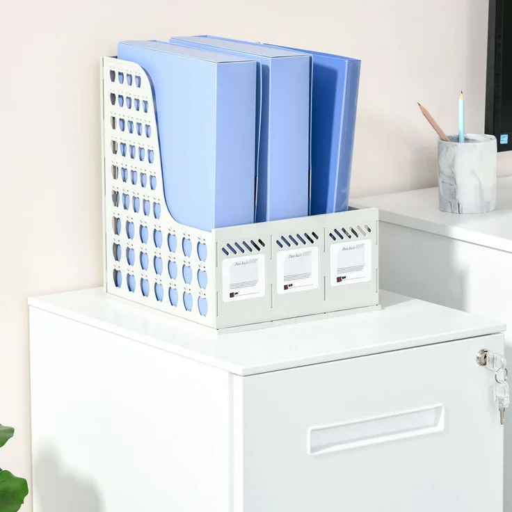 Rollcontainer, Aktenschrank, Trennwand, zentral abschließbar, Stahlgehäuse, 5 Räder, weiß, 39 x 48 x 67 cm--Weiß--67x48x39cm--YOUDENOVA – Bild 10
