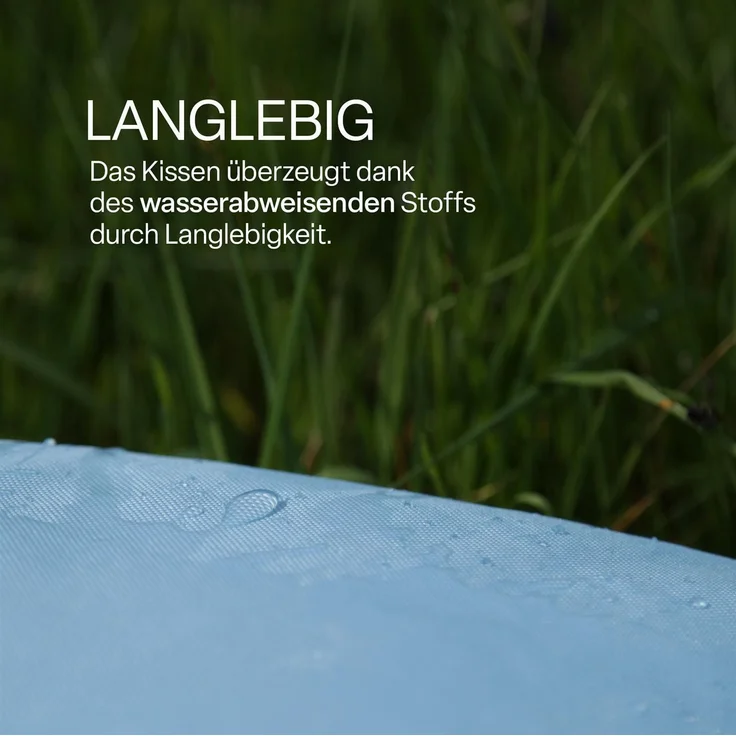 Outdoor Kissen mit Paspel ( 45 x 45 cm ) Dekokissen Garten - Reißverschluss - Schmutz- und Wasserabweisend - abnehmbarer Kissenbezug Türkis 6er-Pack – Bild 6