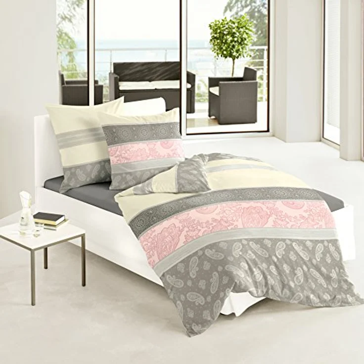 Bierbaum Bettwäsche 4972, Fein-Biber, Designed in Germany, rosa 06, 155x220 cm + 80x80 cm, Komfortgröße – Bild 3
