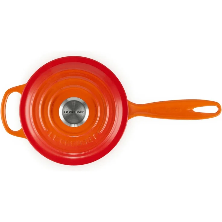 LE CREUSET Serviertopf Stielkasserolle Signature rund ofenrot 16cm, Emailliertes Gusseisen – Bild 2