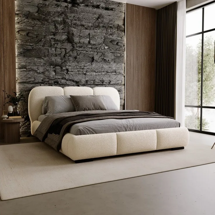 Chilly Möbel Polsterbett Modern Savona 160×200 mit Stauraum & Lattenrost Metallrahmen
