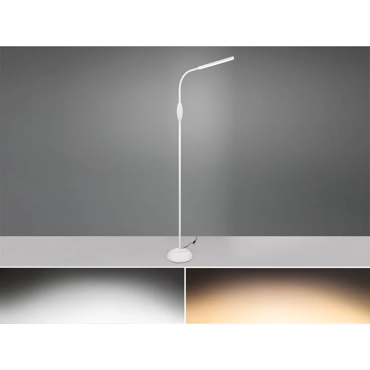 LED Stehleuchte, weiß, Touchschalter, flexibel, H 145 cm