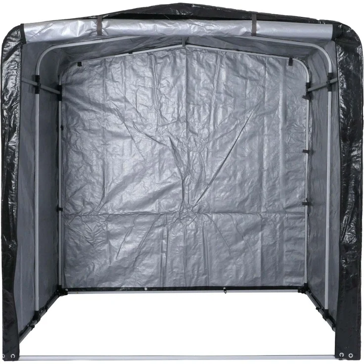 Fahrradgarage HWC-N61, Foliengarage Aufbewahrungsgarage Garagenzelt, Alu UV-Schutz wasserfest, 201x201x201cm ~ anthrazit – Bild 7