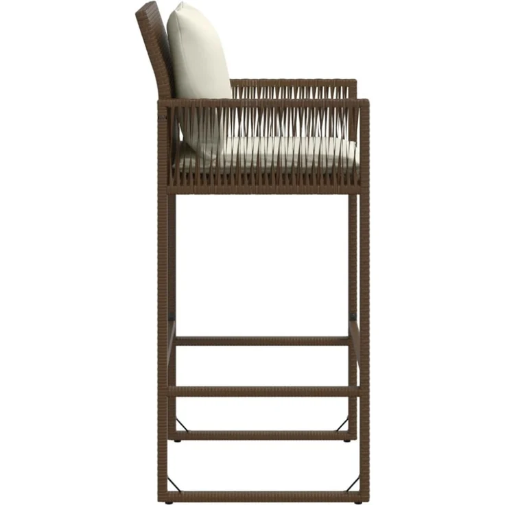 vidaXL Garten-Barhocker mit Kissen 2 Stk. Braun Poly Rattan 368706 – Bild 8