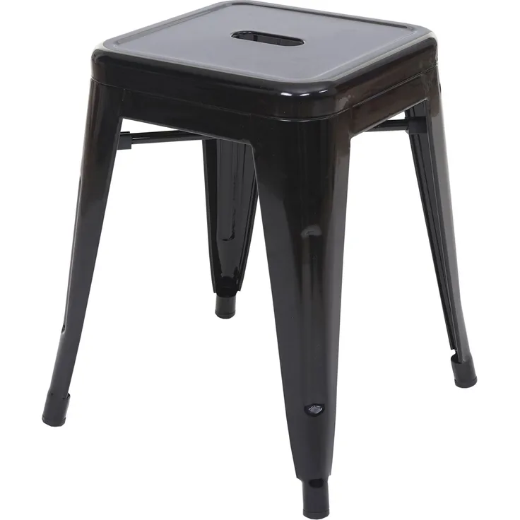 Hocker HWC-A73, Metallhocker Sitzhocker, Metall Industriedesign stapelbar ~ schwarz