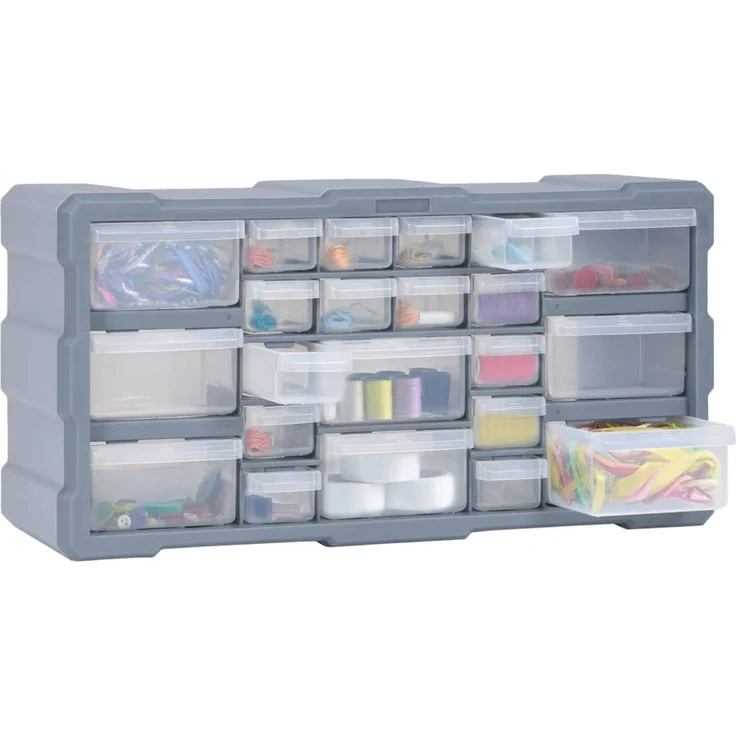 vidaXL Multi-Schubladen-Organizer mit 22 Schubladen 49x16x25,5 cm 147584 – Bild 7