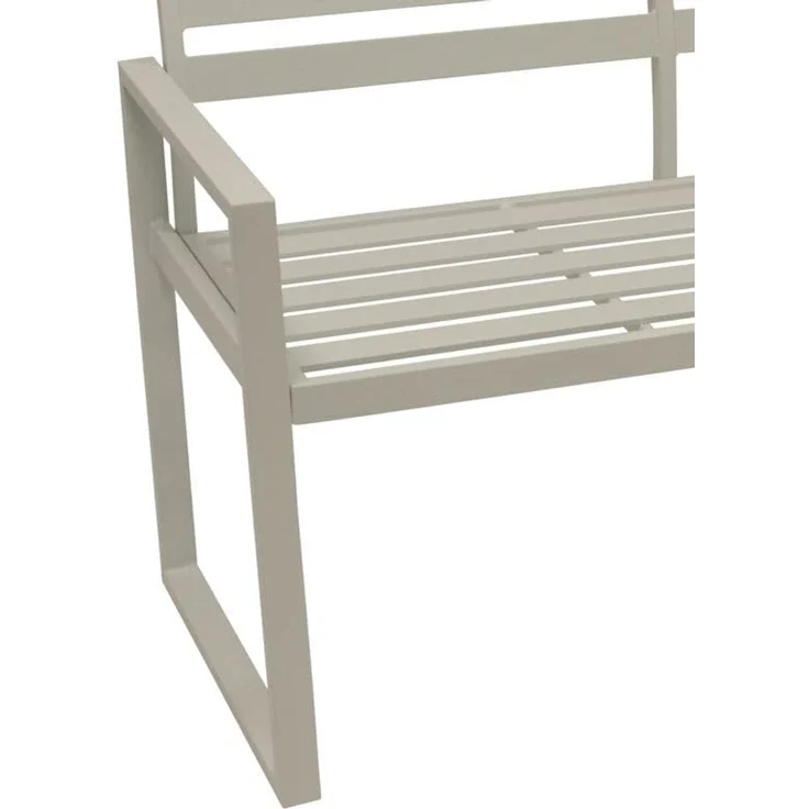 DEGAMO Gartenbank ATLANTA (1-St), 2-sitzer 123cm, Aluminium rostfrei in weiss, modern – Bild 4