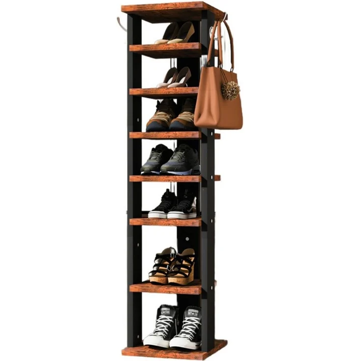 oyajia Schuhregal Standregal mit 7 Ebenen, mit verstellbaren Regalhöhen, 113cm, Schuhregal schmal platzsparend, für Eingangsbereich – Bild 1