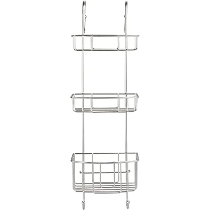 WENKO OLESI Duschablage, Chrom glänzend, 3 Etagen, Edelstahl rostfrei, zum Einhängen